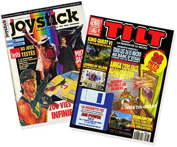 Les magazines des jeux vidéo Joystick et Tilt