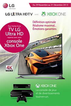 Pour un téléviseur LG Ultra HD acheté, une Xbox One est offerte