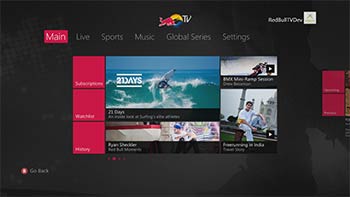 Red Bull TV sur Xbox 360