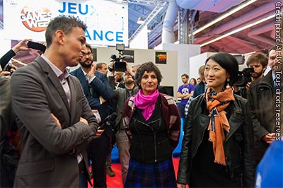 Soirée d'inauguration de la Paris Games Week 2013 - Xavier Rousselle, Dominique Bertinotti et Fleur Pellerin
