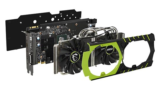 Nvidia GTX 960 et GTX 970 Green (éclaté)