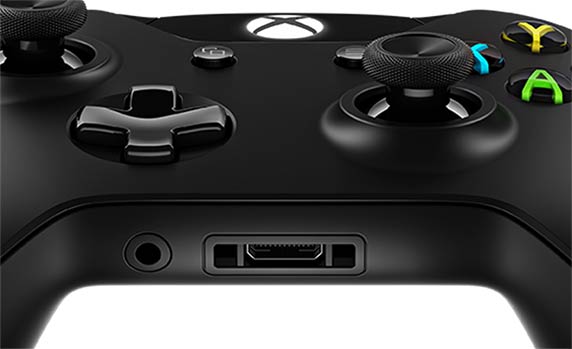 Manette Xbox One dotée d'une prise jack de 3.5mm (détail)