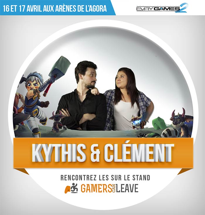 Kythis et Clément sur le stand Gamers Can Leave à Evry Games City 2