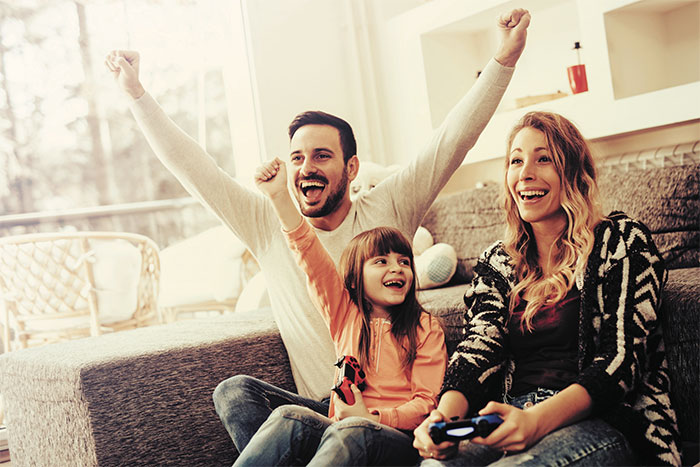 Jeux vidéo en famille